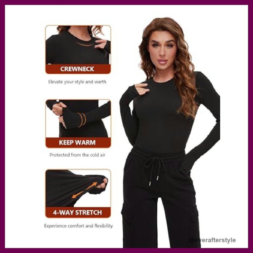 Fleece Lined Thermal Compression Base Layer Tops … - image 4